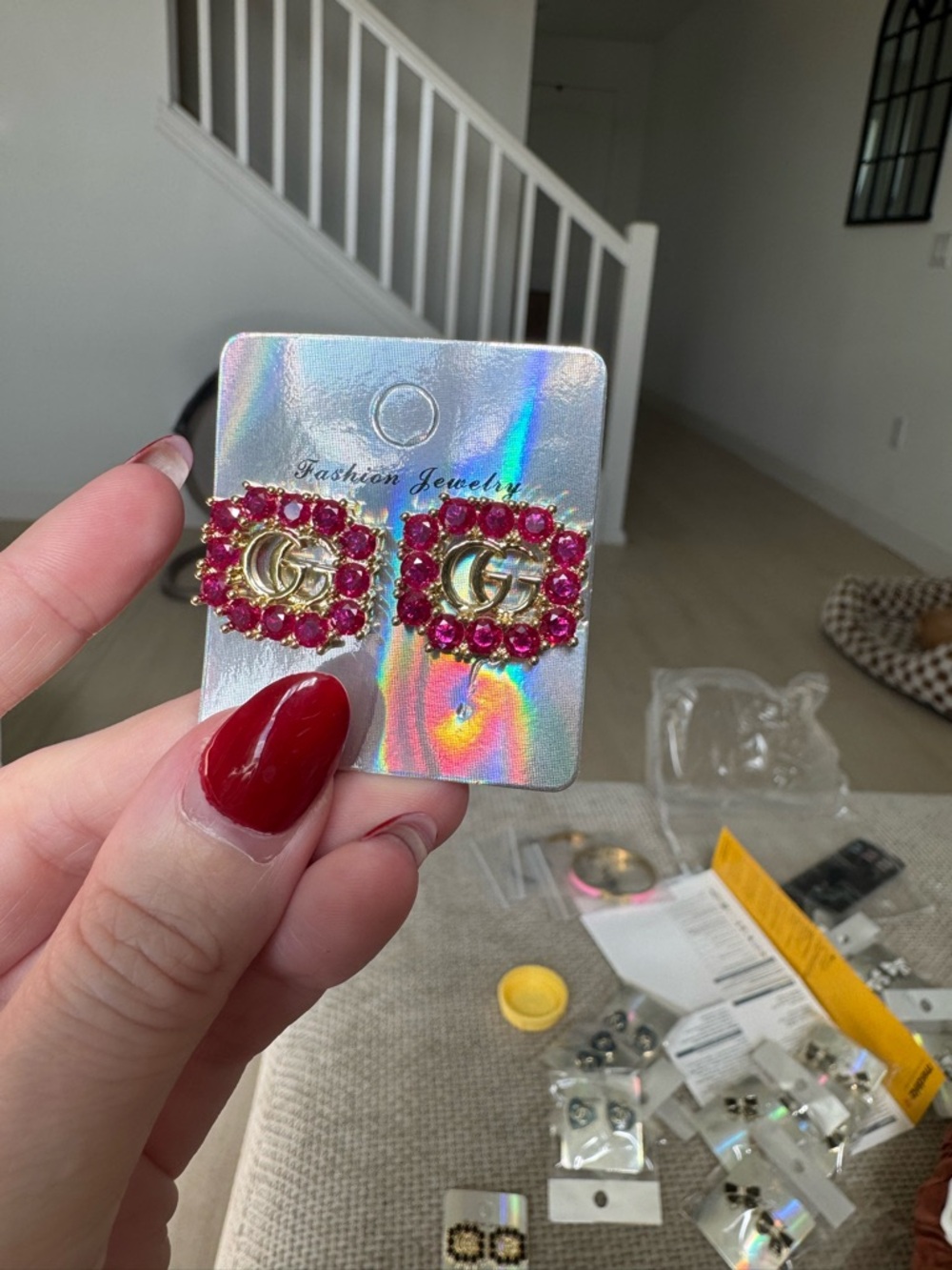 Bright pink post Earrings